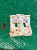 FIGI DOUBLE Light Switch Cover Plate FLOWER HYDRANGEA BOUQUET Hand Painted 3D Hydrangea