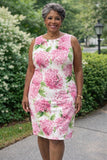 ALYX Spring Floral Sheath Dress Womens 18 Pink Hydrangeas Feminine Easter Church Hydrangea