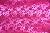 fuchsia Jacquard fabric Satin Floral drapery tablecloth  58" wide Flowering Plants