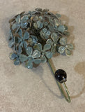 Hydrangeas Metal Flower Wall Hook ,Coat & Hat Hook With Decorative Knob Hydrangea