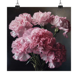 Pink Carnations Flower Art Print, Pink Flower Painting, Flower DŽcor 06 Carnation