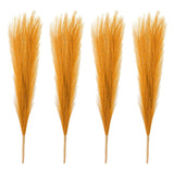 4 Pcs 17 Inch Faux Pampas Grass Artificial Boho Decor Golden Dried Flower