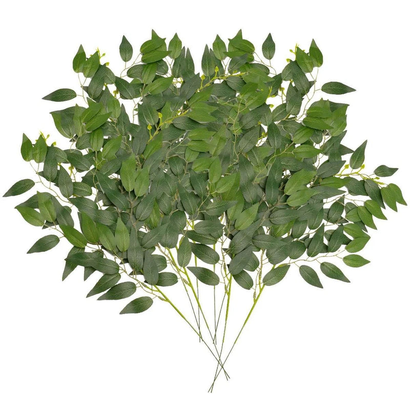Lots Artificial Italian Ruscus Greenery Stems Faux Green Leaf Bouquet Home Decor Green Plant