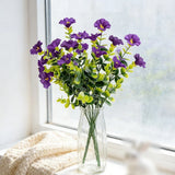 Plastic Eucalyptus Violet Daisy Faux Flowers 35cm for Table Centerpiece Daisies