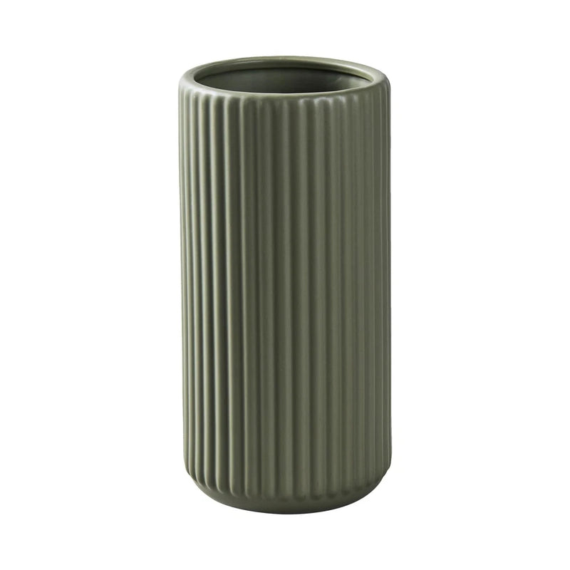 Green Ceramic Flower Vase for Pampas Grass, 8 inch Small Decorative Centerpiece Pampas Grass