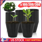 100PCS Plastic Plant Flower Pots Nursery Garden Seedlings Starting Pot Bags Box Garden Plants