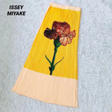 PLEATS PLEASE ISSEY MIYAKE Carnation flower long skirt, size 2 , VGC RARE Japan Carnation