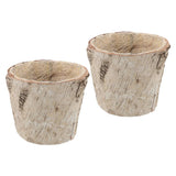 2 Pcs Tree Bark Tall Vase Garden Decoration Planter Birch Floral Container Garden Plants