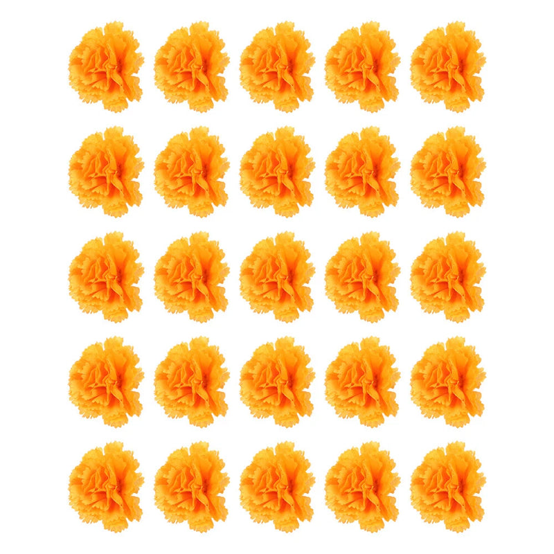 50PCS Decorative Flower Heads Garland DIY Making Simulation Marigold Ornament Carnation