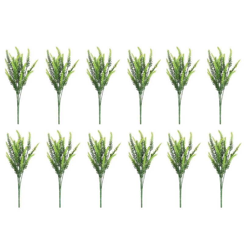 Artificial lavender flowers 12 pack for vibrant outdoor decorative accents Green Plant