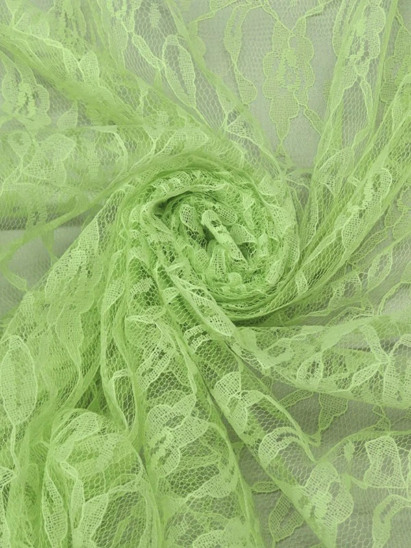 Mint Green  Floral  Lace Fabric Special Occasion Netting By the Yard Flowering Plants