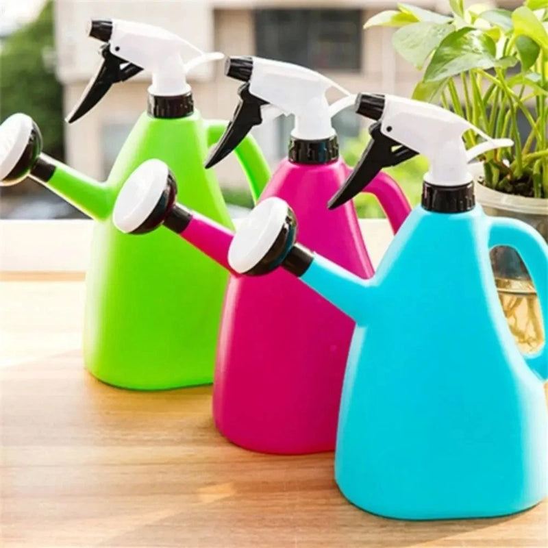 Handheld plastic spray bottle with black trigger sprayer, adjustable nozzle, teal body