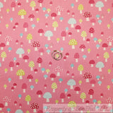 BonEful Fabric FQ Cotton Quilt Pink Blue White Mushroom Flower Garden Cottage US Flowering Plants