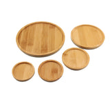 6PC Bamboo Planter Flower Pot Bases Tray Saucer for Home Garden Decoration Garden Plants