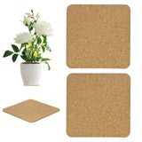 2-Pack Cork Plant Coasters, 4.1 in Square Cork Plant Mats for Garden [Wood Tone] Garden Plants