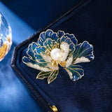 Elegant Delicate High-end Peony Flower Pearl Enamel Brooch Coat Corsage Gifts Peony