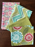 MODA Spring House By Stephanie Ryan -4 Half Yard  Bundle Fabric Green Floral VTG Flowering Plants
