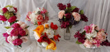 Custom Made White, pink, Burgundy Bridal  Wedding Bouquet Hydrangea