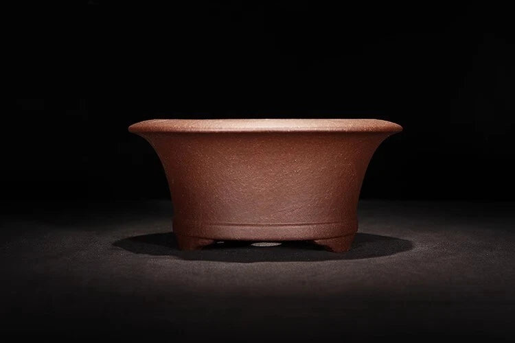 7.3in Chinese Classical Yixing Zisha Flower Pot, Handmade Orchid Garden Bonsai Garden Plants