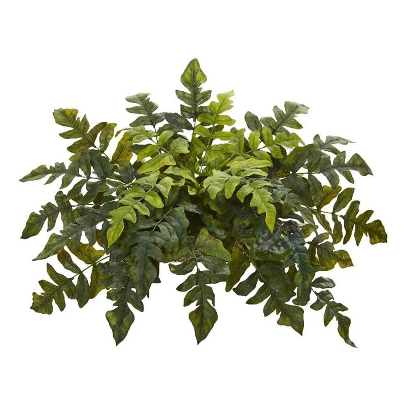 Nearly Natural 32" Holly Fern Artificial Ledge Plant in Green Green Plant
