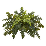 Nearly Natural 32" Holly Fern Artificial Ledge Plant in Green Green Plant