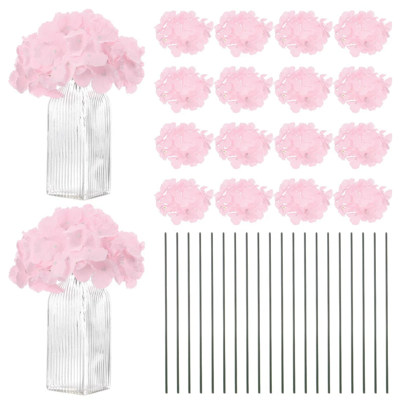 40-Pack Silk Hydrangea Flowers for Home Decor [Pink] Hydrangea
