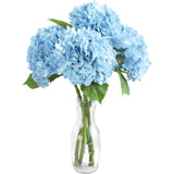 4 Pcs Real Touch Sky Blue Hydrangea Artificial Flowers, 20" Full Faux Hydrang... Hydrangea