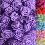 100PCS 2.8" Fake Flowers Artificial Roses for Bouquet Wedding Table Centerpieces Bouquet