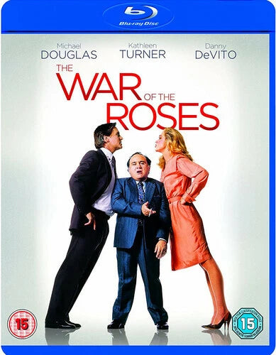 Blu-ray case for The War of the Roses, featuring cast names and UK 15 rating logos