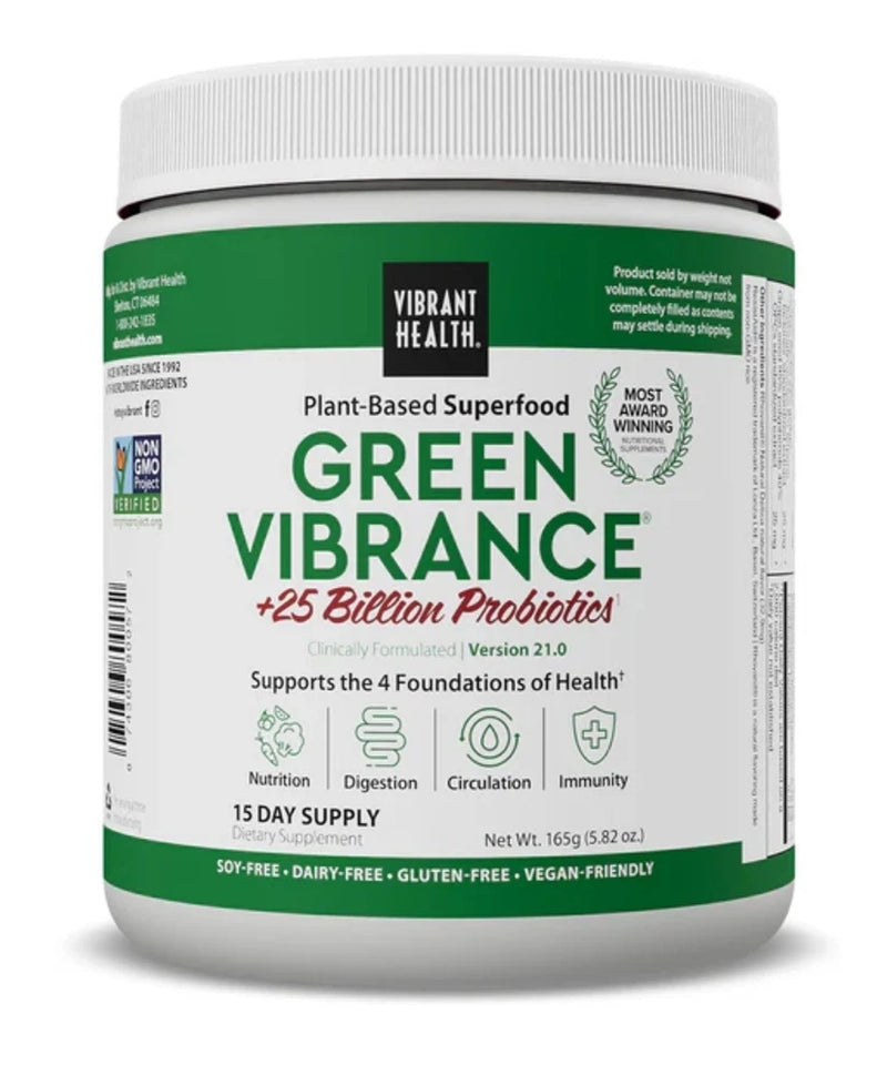 Vibrant Health Green Vibrance Plant-Based Superfood Powder - 60 Servings Green Plant