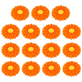 30mm Silicone Flower Beads, 15 Pcs Sunflower Bead, Orange Yellow Sunflower