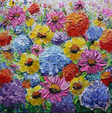 Minnesota Wildflowers, Colorful Flowers Artwork, Summer, Fall ,Original Painting Hydrangea