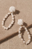 Hydrangea White Cluster Dangle Earrings Gold Tone Floral Drop Bridal Jewelry Hydrangea
