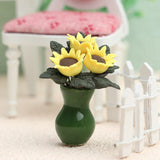1:12 Dollhouse Miniature Garden Decor Rose sunflower Flowers Vase pot culture Sunflower