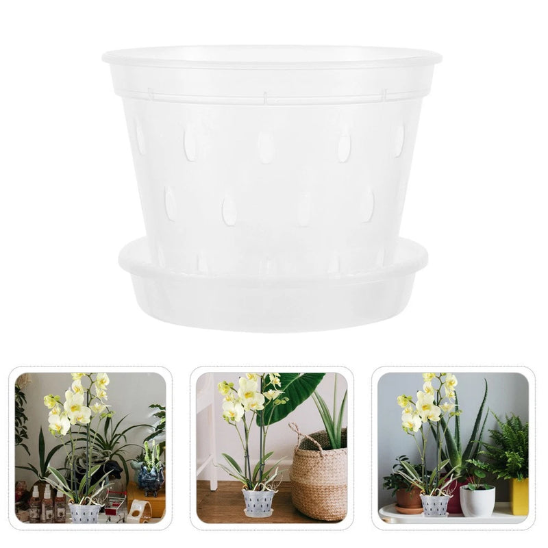 9 Pcs Plastic Flower Pot Orchid Planter Nursery Garden Flowerpot Garden Plants