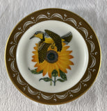 State Birds and Flowers Miniature Mini Plate KANSAS Meadowlark Sunflower Sunflower