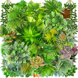 Tigeen 120 Pcs Artificial Succulents Unpotted Small Fake Succulents Realistic... Green Plant
