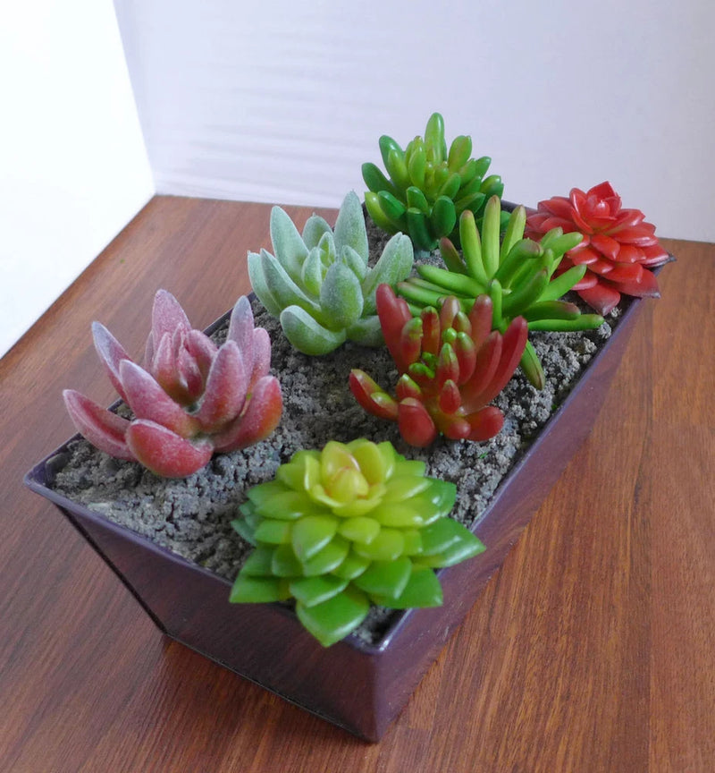 Artificial Miniature Succulents Grass Set of 7 Green Plant