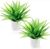 Der Rose 2 Packs 11.5" Fake Plants Artificial Ferns for 11.5in, Green Green Plant