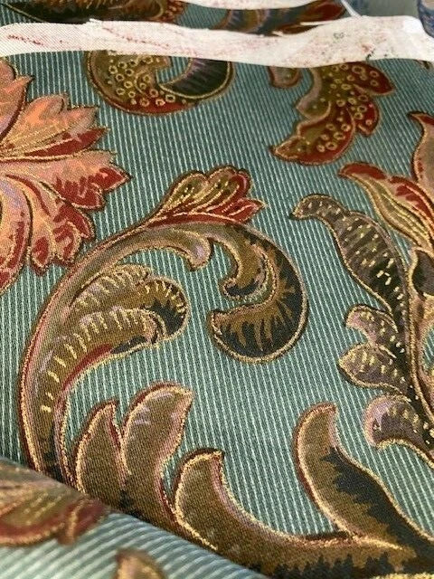 Floral Print cotton fabric by the yard metallic pillows drapery Flowering Plants