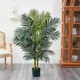 5Õ Double Golden Cane Palm Artificial Tree Home Garden Decor. Retail $128 Green Plant