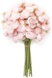 Ranunculus Artificial Flowers 18 Pcs Blush Faux Silk Mini Ranunculus Bulk Fake W Ranunculus