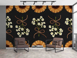 3D Sunflower Flowers Plants Self-adhesive Removable Wallpaper Murals Sunflower