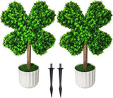 2 Pack 22" Tall Lucky Four Leaf Clover Artificial Plants for St. Patrick's Day Green Plant