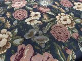 Floral Tapestry Fabric Hydrangea, Blue Background, Pink Flowers, 58" Wide, BTY Hydrangea
