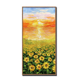 Knife Sunflowers Abstract Oil Painting Wall Art Hand Painted Flowers On Canvas Sunflower