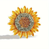 Beautiful Sunflower Design Inlaid Rhinestones Brooch Clothing Accessory Pin Gift Sunflower
