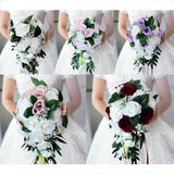 Wedding Bride Bouquet Hand Tied Flower Decor Holiday Supply Realistic Bouquet Bouquet