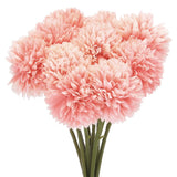 Artificial Flower Heads Silk Chrysanthemum Hydrangea Light Red Faux 12Pcs Hydrangea