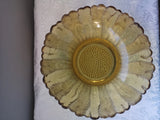Vintage Amber glass sunflower shaped bowl, yellow flower glass bowl  fruit/salad Sunflower